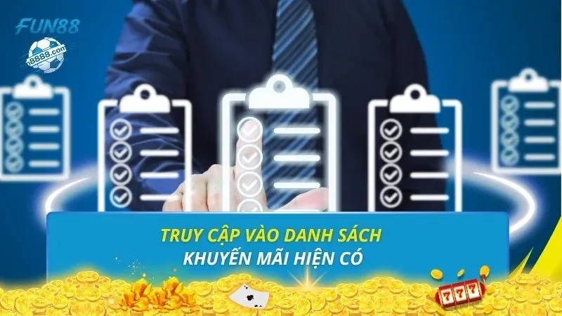 Truy cập vào danh sách khuyến mãi hiện có